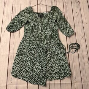 Reformation Green Floral Venezuela Sammy Wrap Dress Size Medium